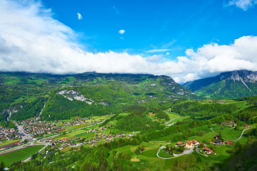 Swiss village near Reichenbach in Switzerland