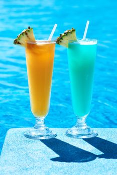 Cocktails near the swimming pool