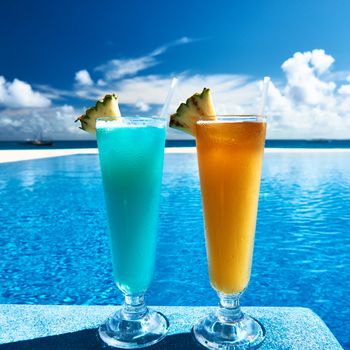 Cocktails near the swimming pool