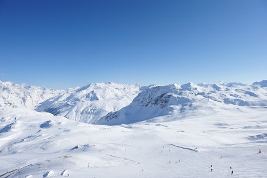 Mountains with snow in winter, Val-d'Isere, Alps, France