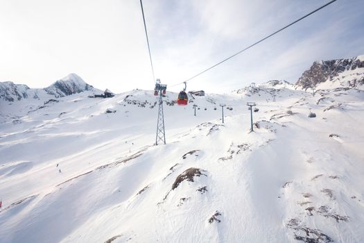 Cable car going to Kitzsteinhorn peak, Kaprun, Austria