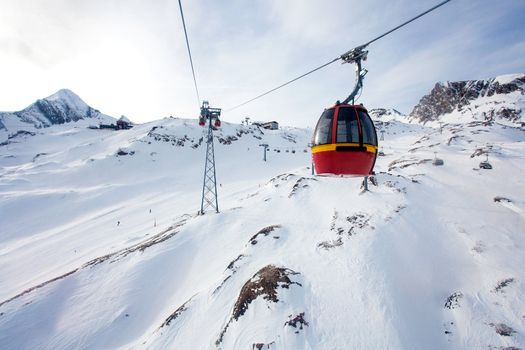 Cable car going to Kitzsteinhorn peak, Kaprun, Austria