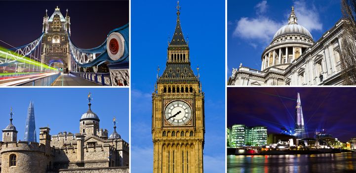 A selection of London's best-known landmarks.
