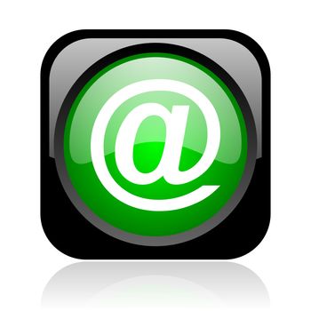 at black and green square web glossy icon