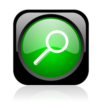 search black and green square web glossy icon