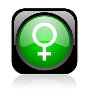 sex black and green square web glossy icon