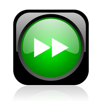 scroll black and green square web glossy icon