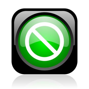 access denied black and green square web glossy icon