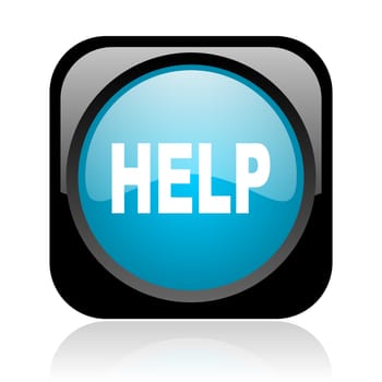 help black and blue square web glossy icon