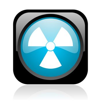 radiation black and blue square web glossy icon