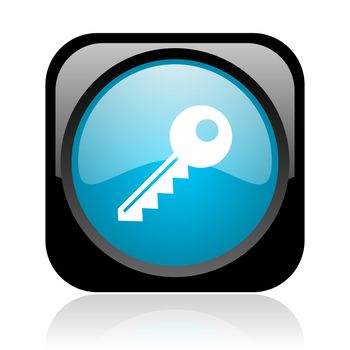 key black and blue square web glossy icon