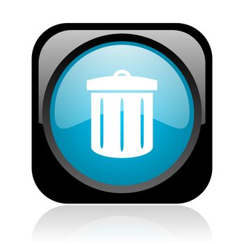 recycle black and blue square web glossy icon