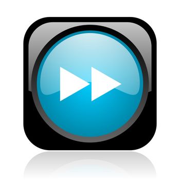 scroll black and blue square web glossy icon