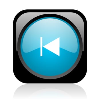 prev black and blue square web glossy icon