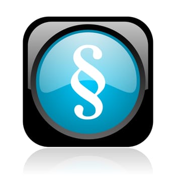 paragraph black and blue square web glossy icon
