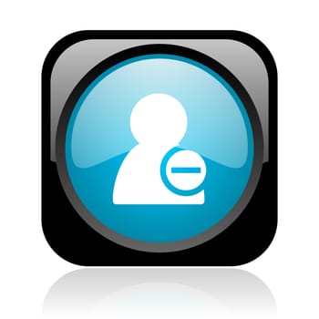 remove contact black and blue square web glossy icon