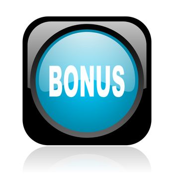 bonus black and blue square web glossy icon