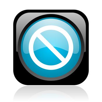 access denied black and blue square web glossy icon