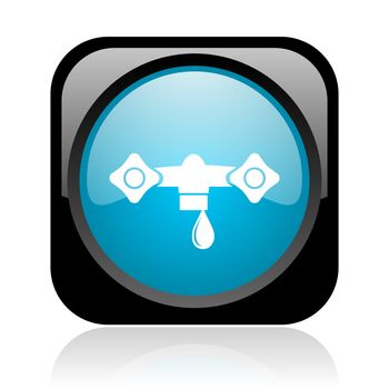 water black and blue square web glossy icon