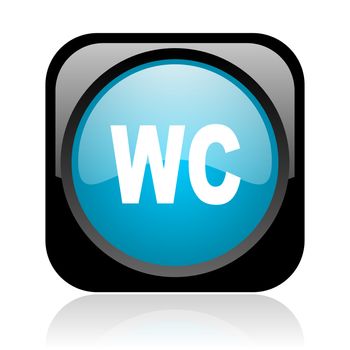 wc black and blue square web glossy icon