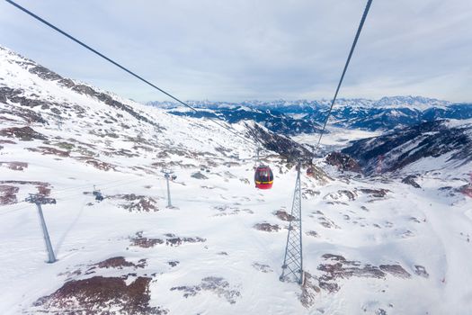Cable car going to Kitzsteinhorn peak, Kaprun, Austria