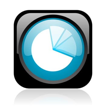 diagram black and blue square web glossy icon