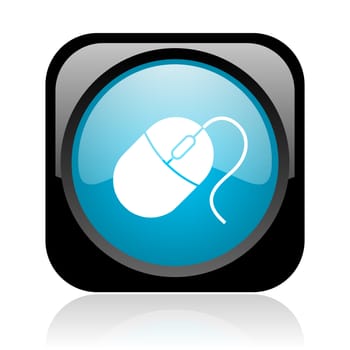 mouse black and blue square web glossy icon