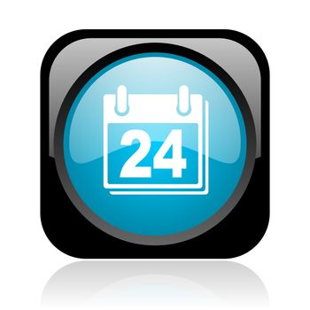 planner black and blue square web glossy icon