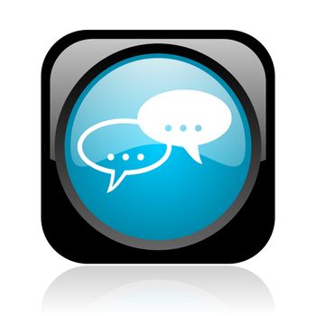 forum black and blue square web glossy icon