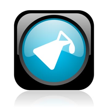chemistry black and blue square web glossy icon