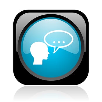 forum black and blue square web glossy icon