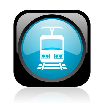 train black and blue square web glossy icon