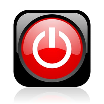 power black and red square web glossy icon