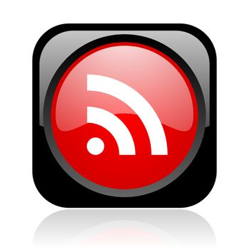 rss black and red square web glossy icon