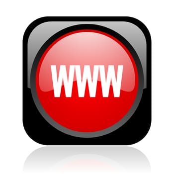 www black and red square web glossy icon