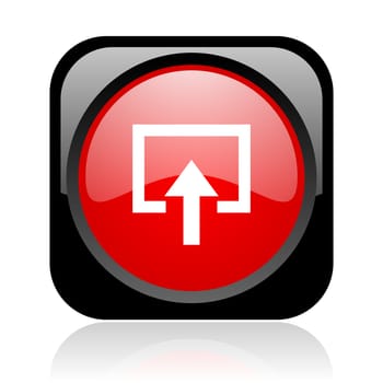enter black and red square web glossy icon