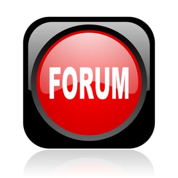 forum black and red square web glossy icon
