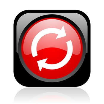 reload black and red square web glossy icon