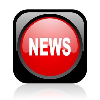 news black and red square web glossy icon