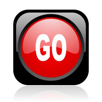 go black and red square web glossy icon