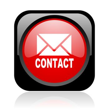contact black and red square web glossy icon