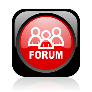 forum black and red square web glossy icon