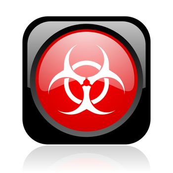 virus black and red square web glossy icon