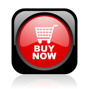 buy now black and red square web glossy icon