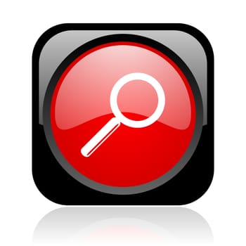 search black and red square web glossy icon
