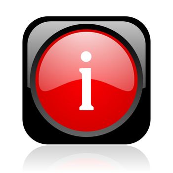 information black and red square web glossy icon