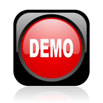 demo black and red square web glossy icon