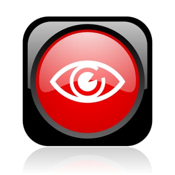 eye black and red square web glossy icon
