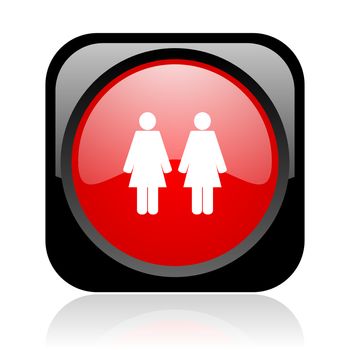 couple black and red square web glossy icon