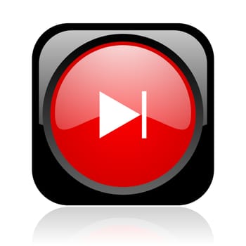 next black and red square web glossy icon